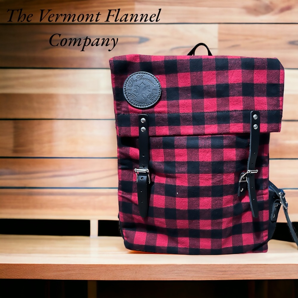 Red and Black Checkered Backpack